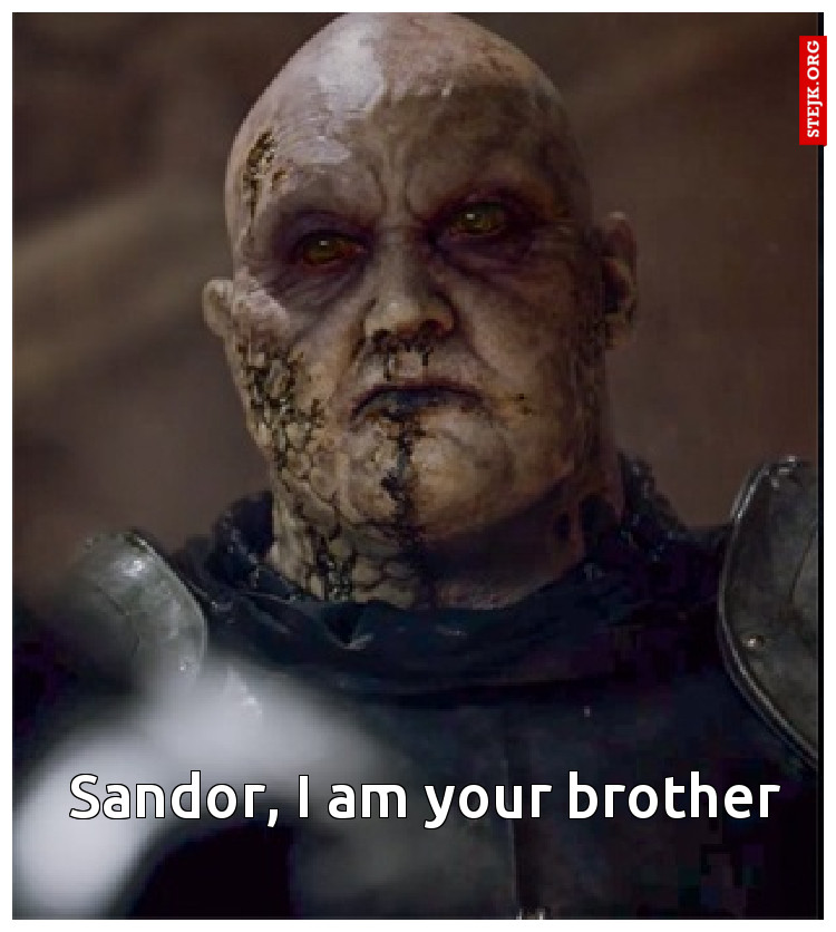 Sandor, I am your brother