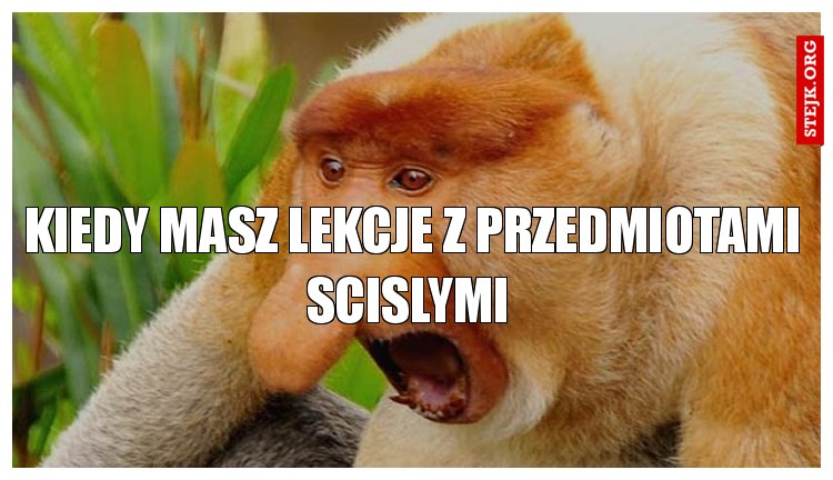 kiedy masz lekcje z przedmiotami scislymi 