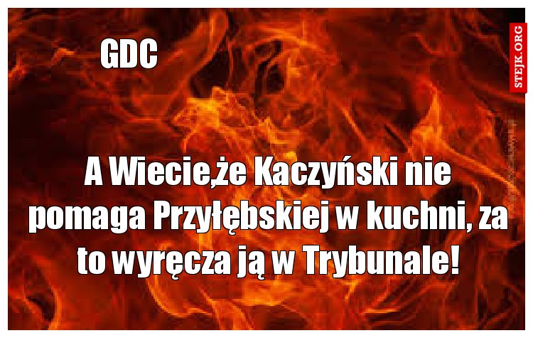 A Wiecie,że Kaczyński nie pomaga Przyłębskiej w kuchni, za to wyręcza ją w Trybunale!