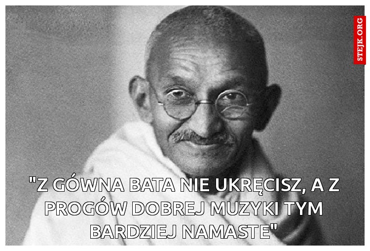 "Z gówna bata nie ukręcisz, a z progów dobrej muzyki tym bardziej Namaste"