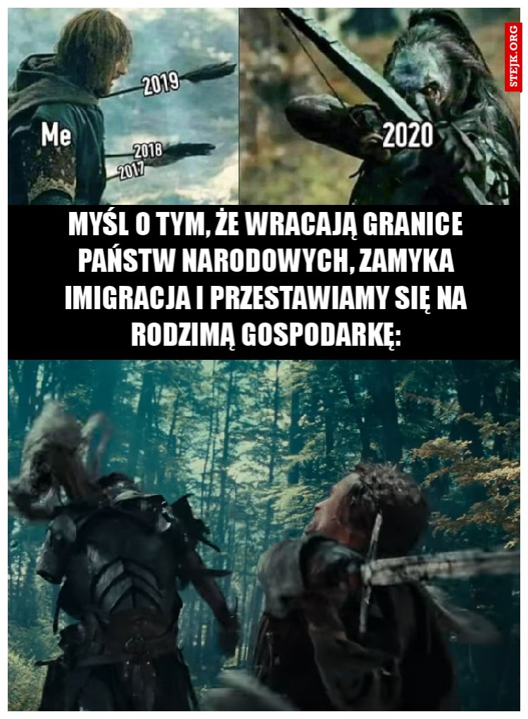 Myśl o tym, że wracają granice państw narodowych, zamyka imigracja i przestawiamy się na rodzimą gospodarkę:
