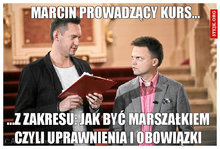 Marcin prowadzący kurs...
