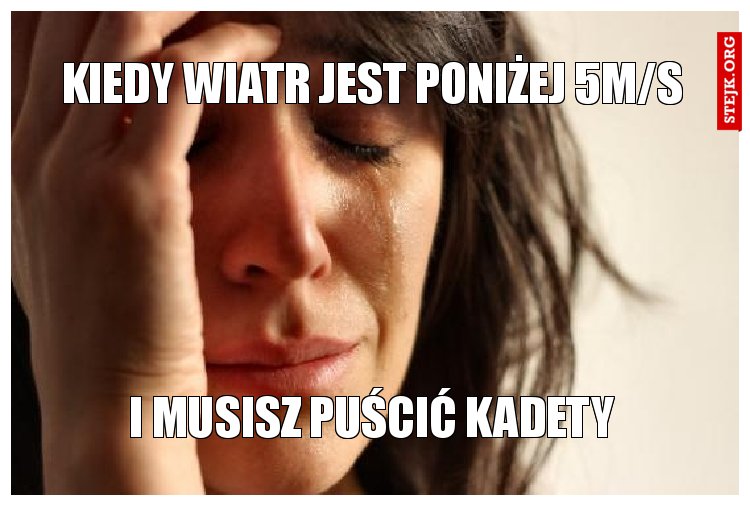 Kiedy wiatr jest poniżej 5m/s