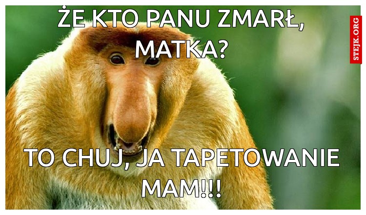 żE KTO PANU ZMARŁ, MATKA?