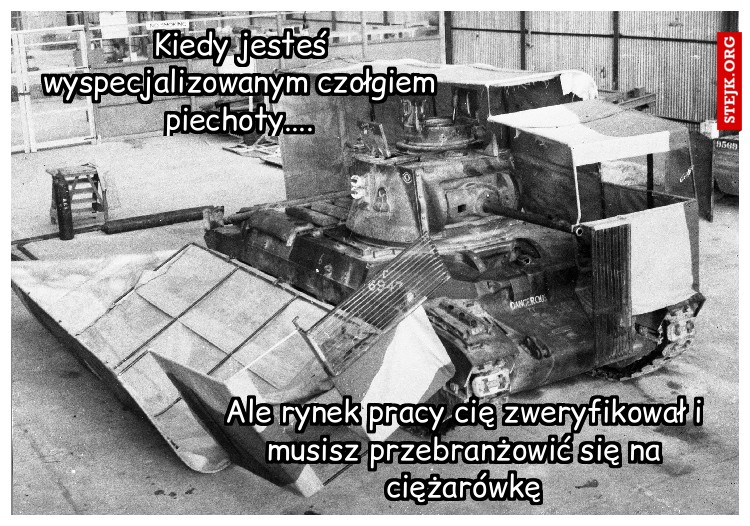 Kiedy jesteś wyspecjalizowanym czołgiem piechoty....