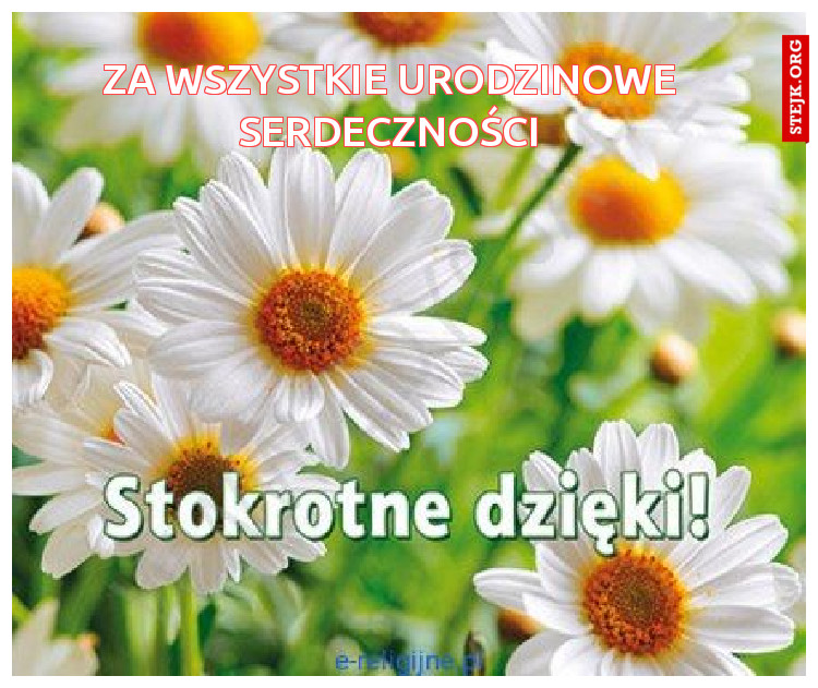 Za wszystkie urodzinowe serdeczności