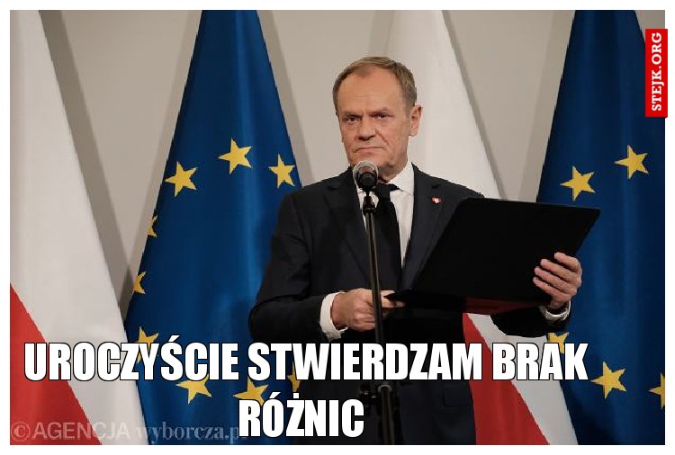 Uroczyście stwierdzam brak różnic