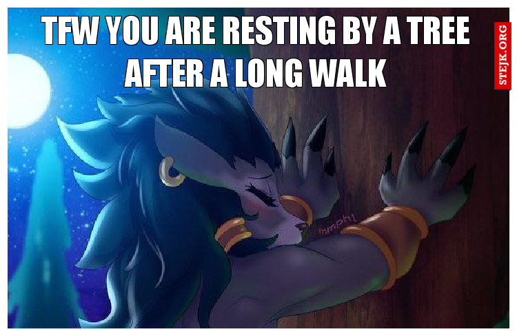 tfw you are resting by a tree after a long walk