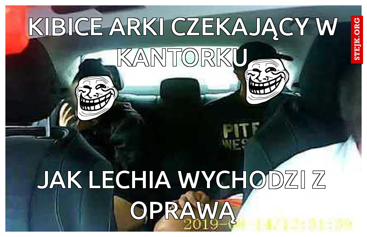 Kibice arki czekający w kantorku