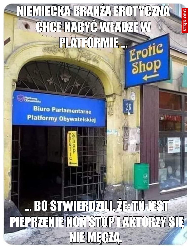 Niemiecka branża erotyczna chce nabyć władze w platformie... 