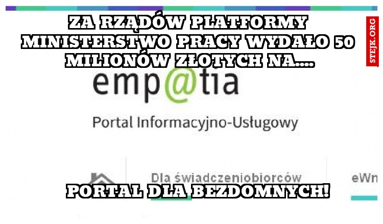 za rządów platformy Ministerstwo Pracy WYDAŁO 50 milionów złotych na....