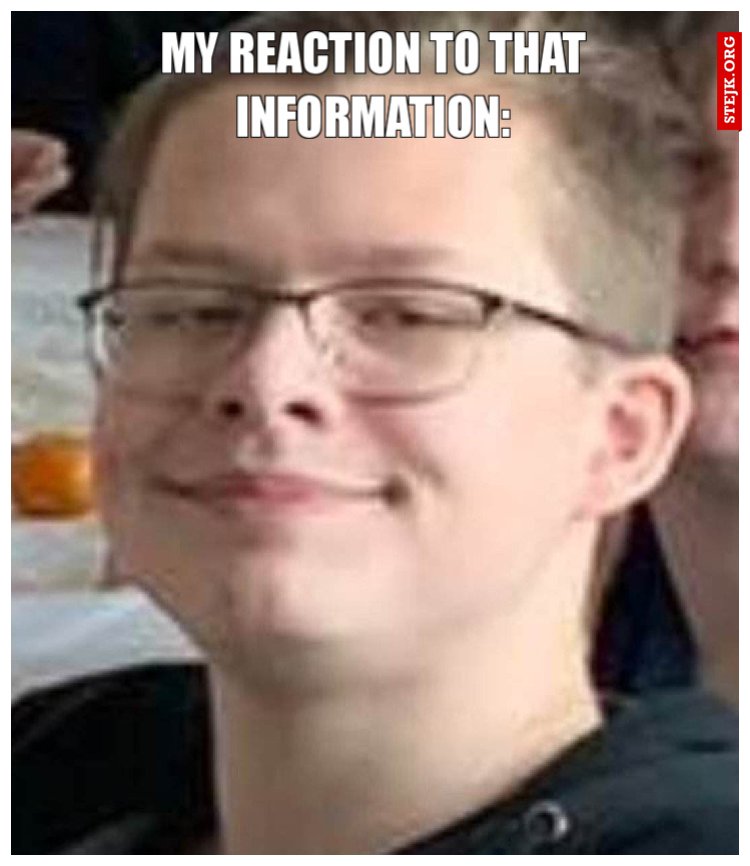 My reaction to that information: