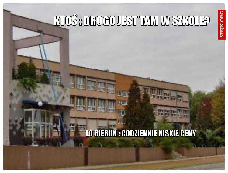 KTOŚ : drogo jest tam w szkole?