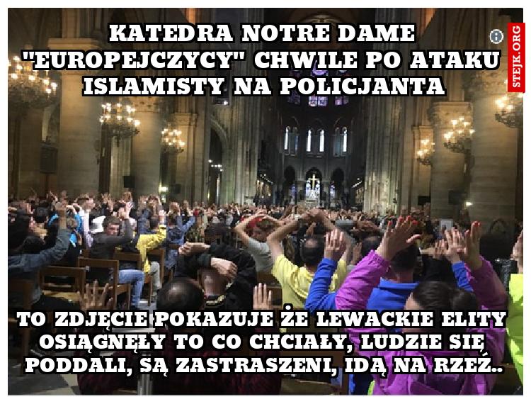 katedra notre dame "europejczycy" chwile po ataku islamisty na policjanta