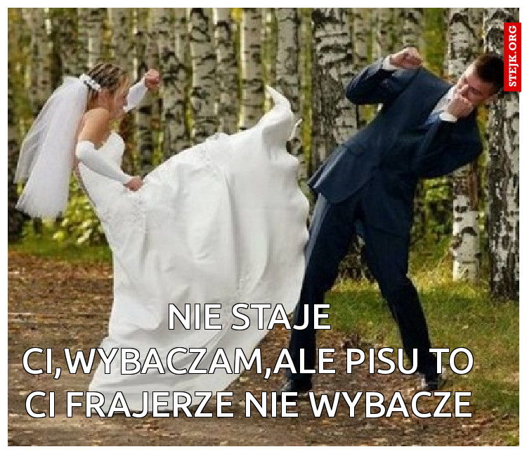 Nie staje ci,wybaczam,ale pisu to ci frajerze nie wybacze