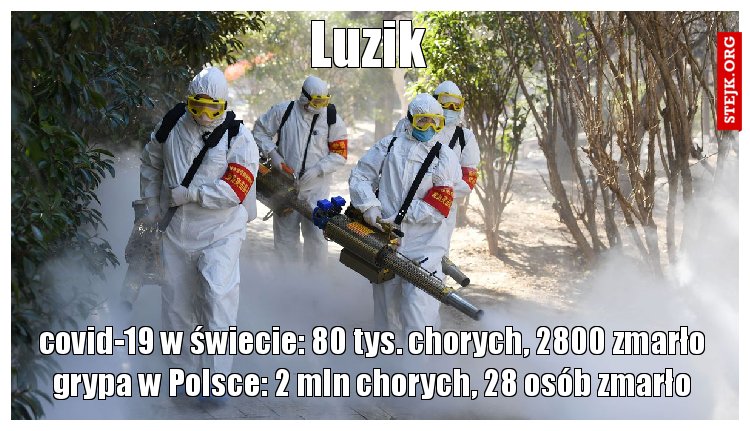 covid-19 w świecie: 80 tys. chorych, 2800 zmarło grypa w Polsce: 2 mln chorych, 28 osób zmarło