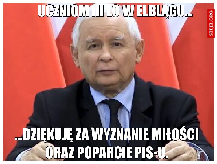 Uczniom III LO w Elblągu...