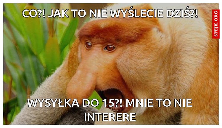 CO?! jak to nie wyślecie dziś?!