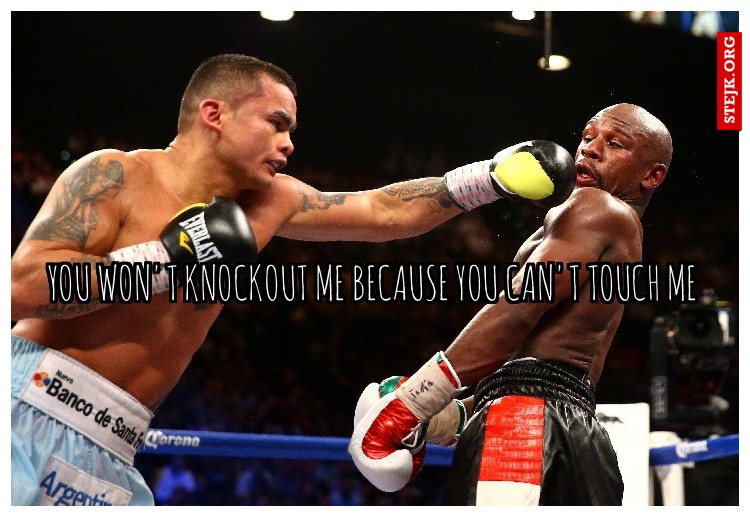 YOU WON'T KNOCKOUT ME BECAUSE YOU CAN'T TOUCH ME